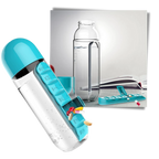 Plastic Water Bottle with Pill Box