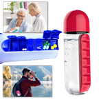 Plastic Water Bottle with Pill Box