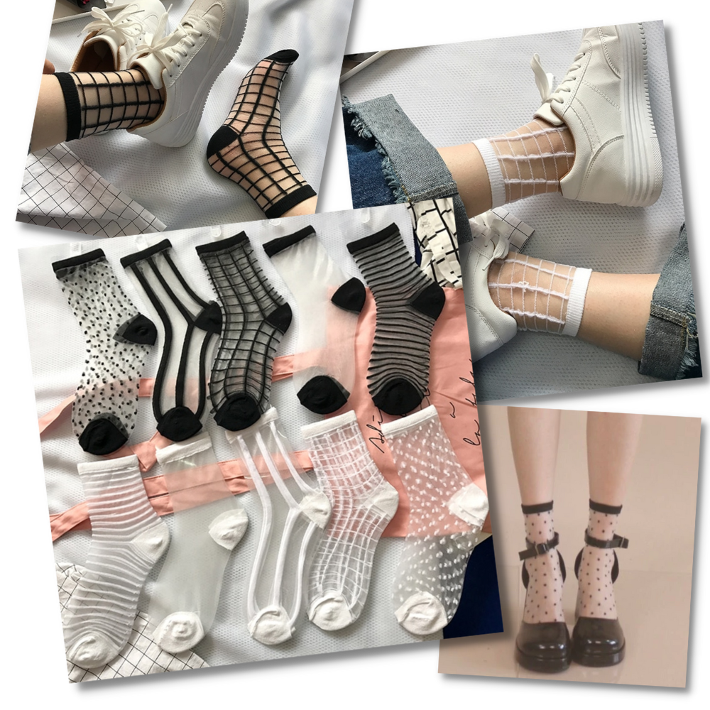 10 Pairs Transparent Fashion Socks for Women