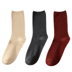 3 Pairs Ribbed Cotton Socks for Women