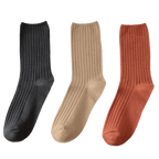 3 Pairs Ribbed Cotton Socks for Women
