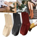 3 Pairs Ribbed Cotton Socks for Women