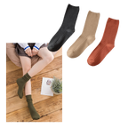 3 Pairs Ribbed Cotton Socks for Women