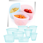 8-Pack Reusable Food Silicone Bags