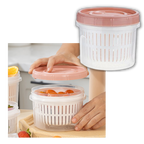 Stackable Food Container with Drainer
