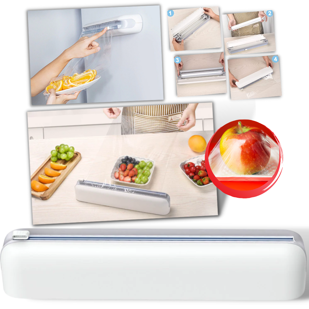 Plastic Food Wrap Dispenser and Cutter