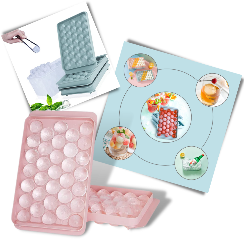 Round Ice Cube Mould Tray Set