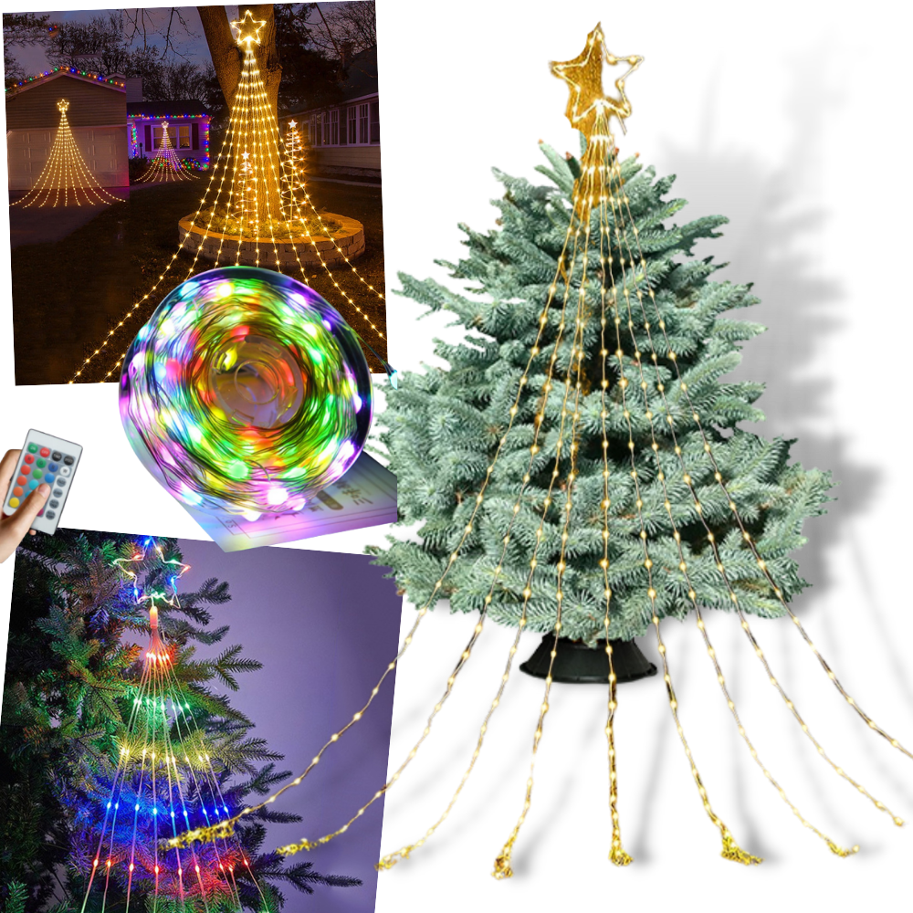 Christmas Tree Waterfall Fairy Lights