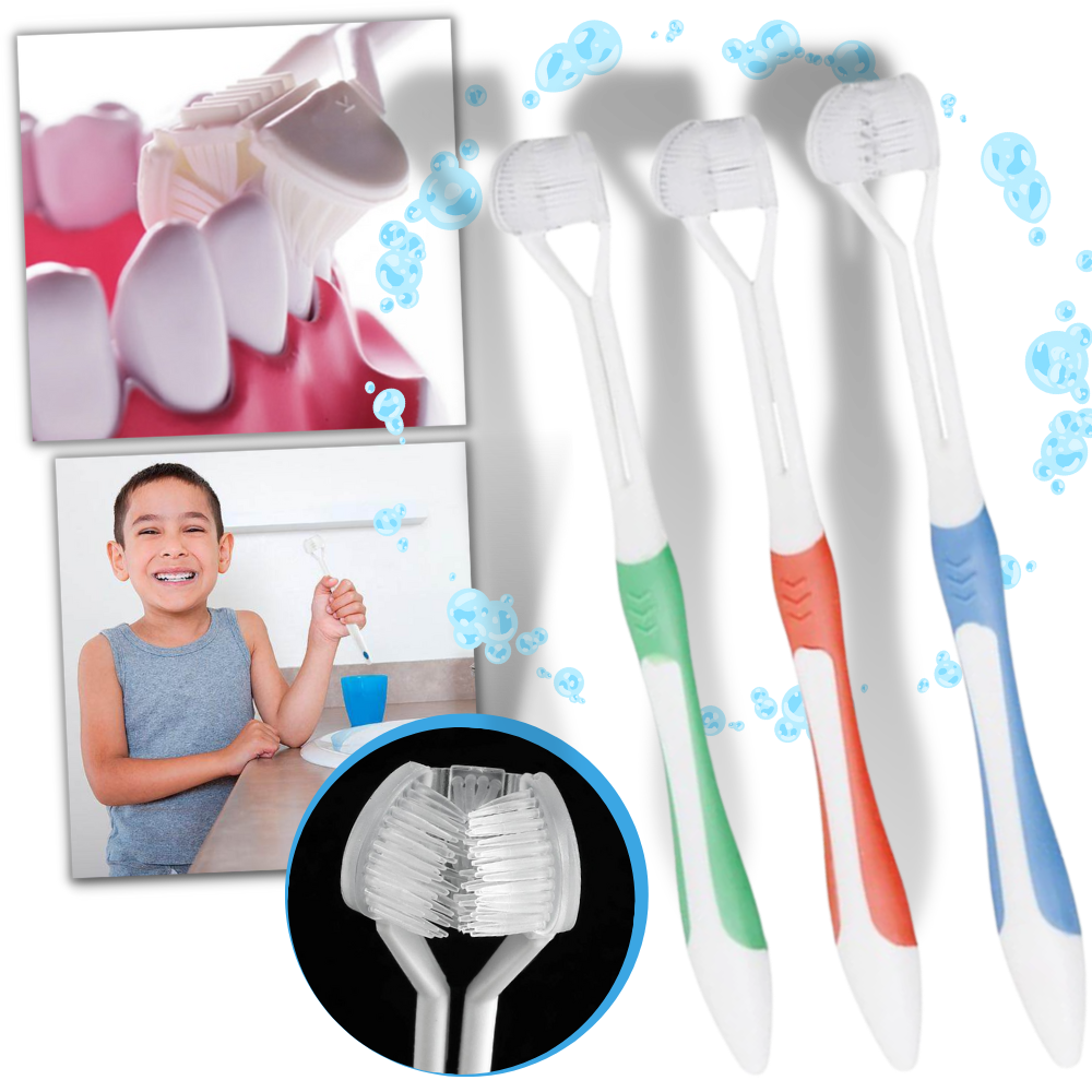 Three-sided Toothbrush For Adults and Kids