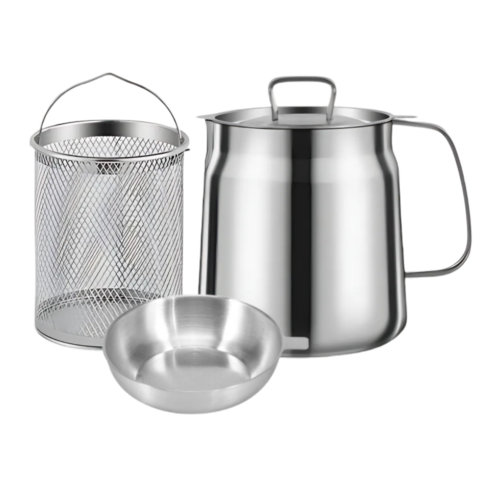 2-in-1 Stainless Steel Deep Frying Pot