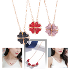 Adjustable 4 Leaf Clover Heart Necklace