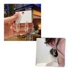 Silver/Gold Cross-Curved Earrings