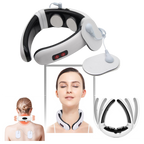 Circular traction neck massager with infrared heating