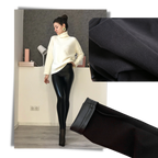 High-waisted Faux Leather Trousers