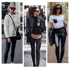 High-waisted Faux Leather Trousers