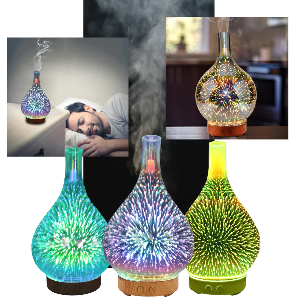 Essential Oil Diffuser Fireworks Pattern Vase Shape