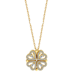 Four-Leaf Heart-Shaped Necklace