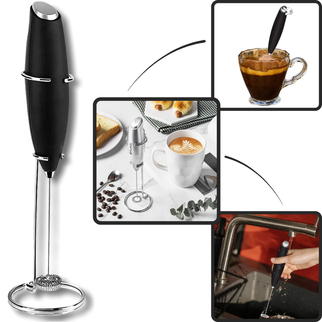 Electric Handheld Milk Frother with holder