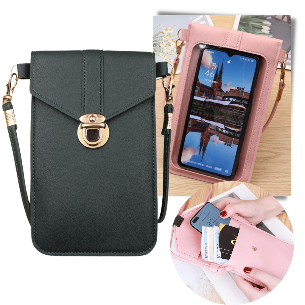 Touchscreen phone crossbody bag