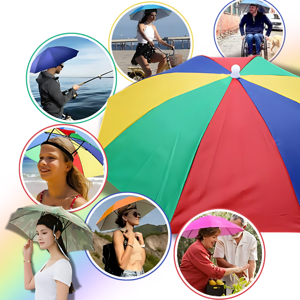 Adjustable Hand-Free Umbrella Hat