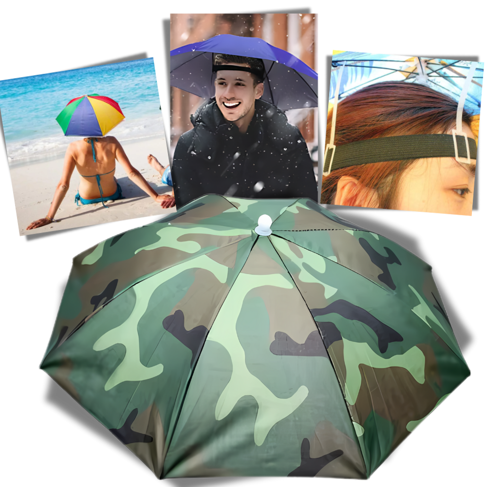 Adjustable Hand-Free Umbrella Hat
