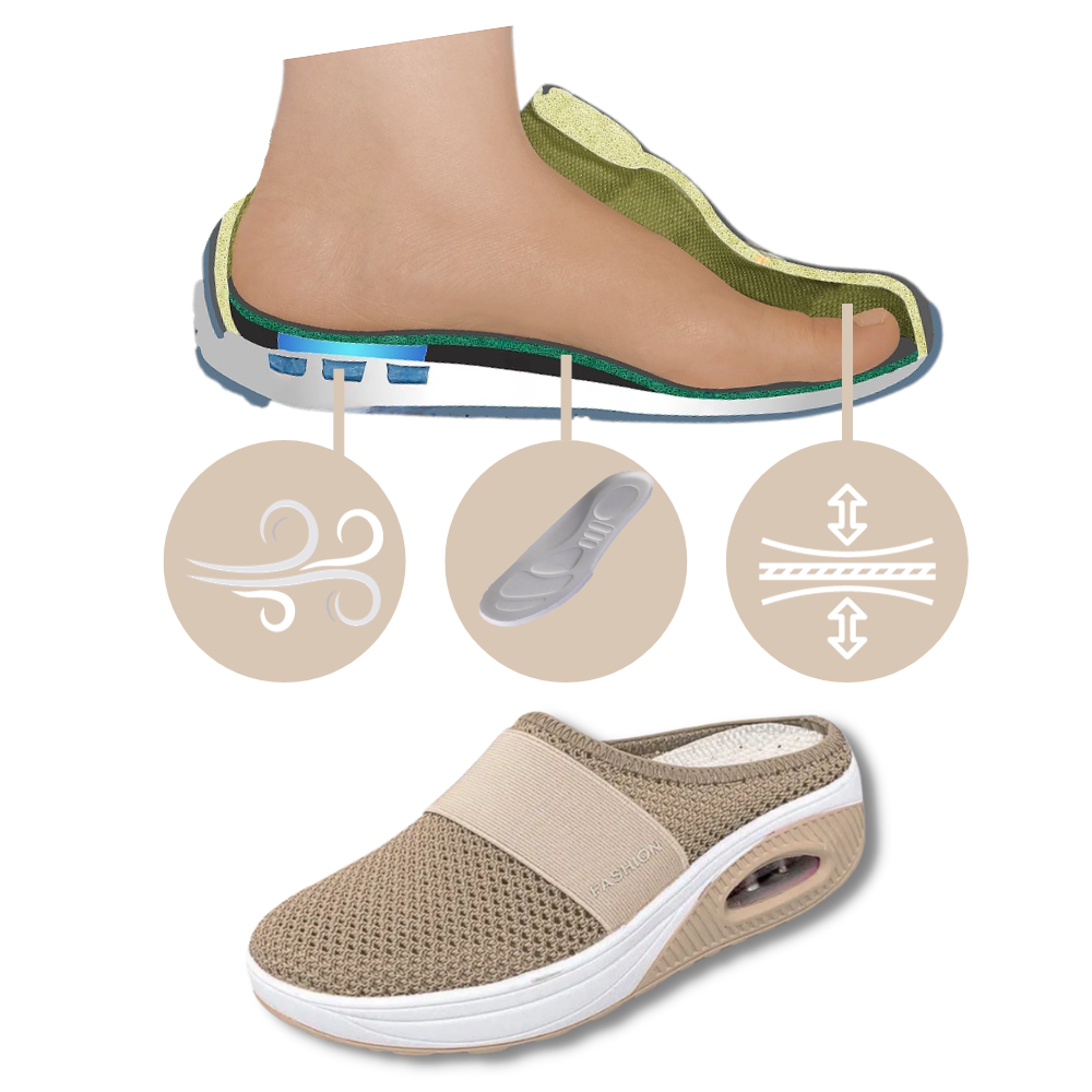 Air-cushion diabetic slip-on shoes