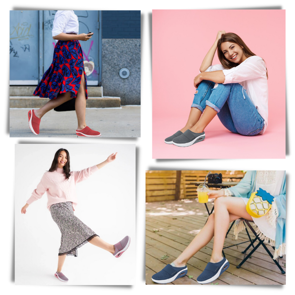 Air-cushion diabetic slip-on shoes