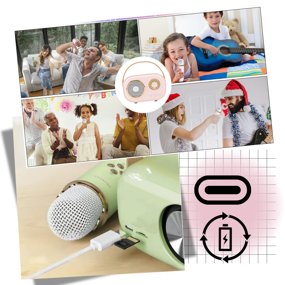 Bluetooth Dual Mic Kids Mini Karaoke