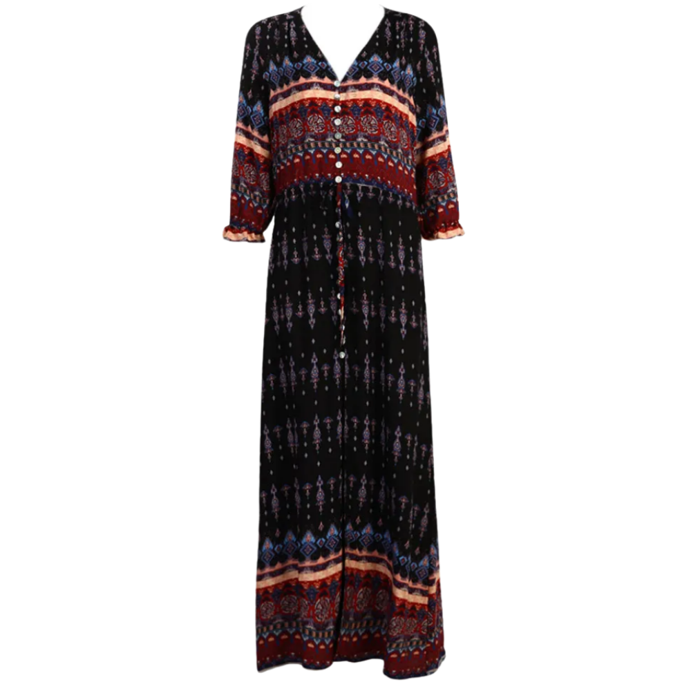 Bohemian V-Neck Maxi Dress