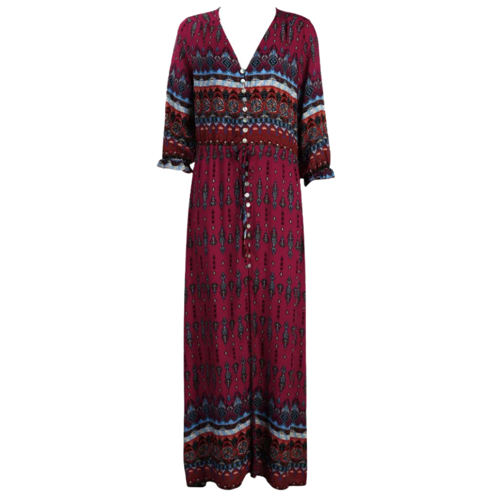 Bohemian V-Neck Maxi Dress