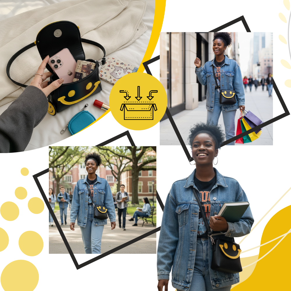 Cheerful Smile Crossbody Purse