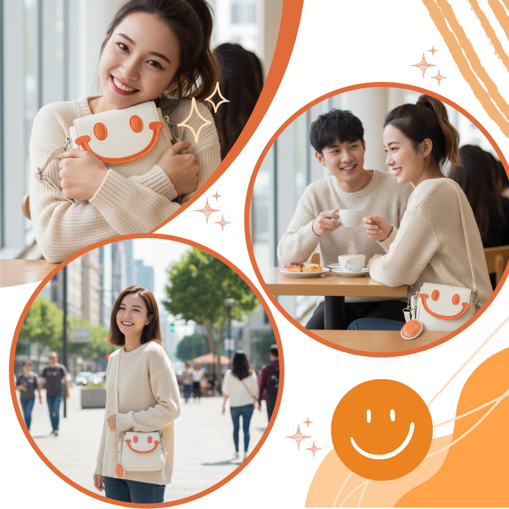 Cheerful Smile Crossbody Purse