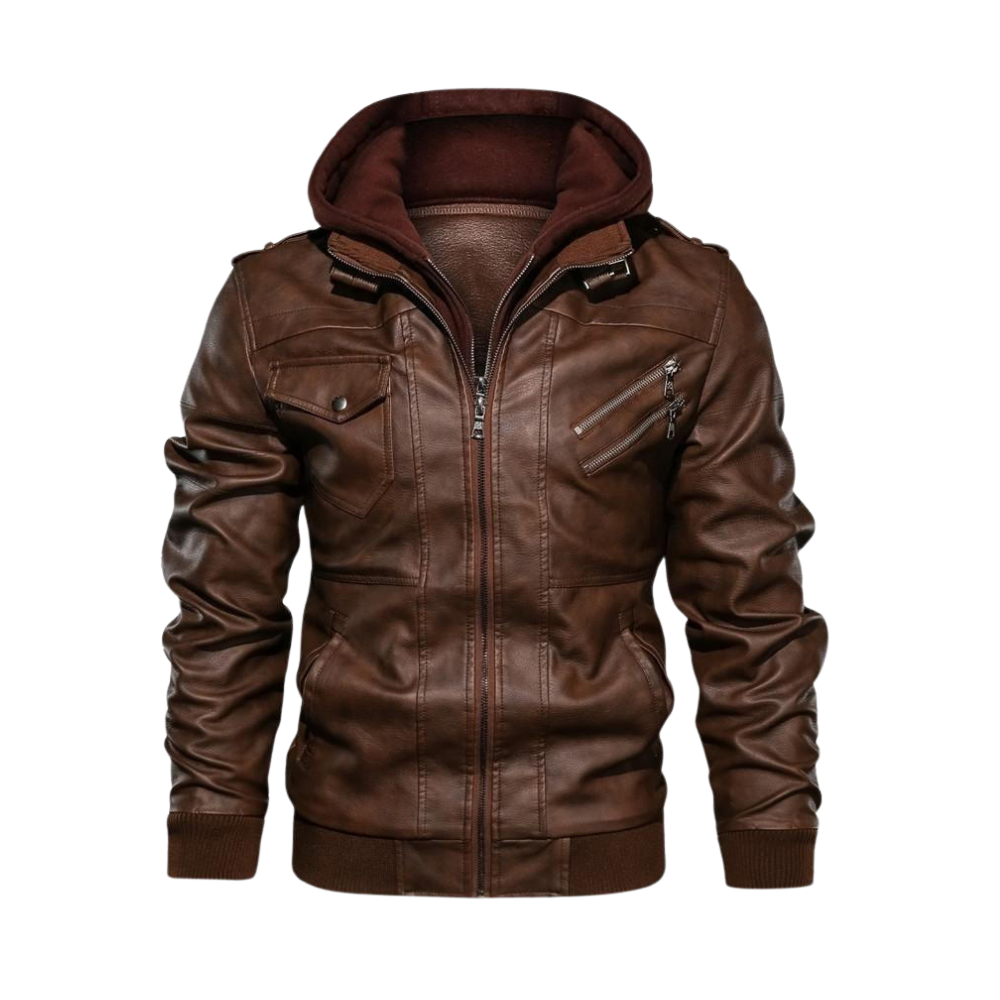Classic Brown Leather Motorcycle Jacket