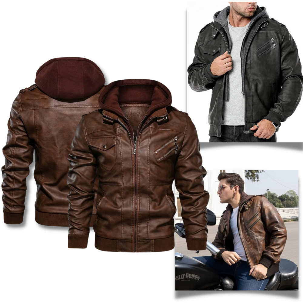 Classic Brown Leather Motorcycle Jacket