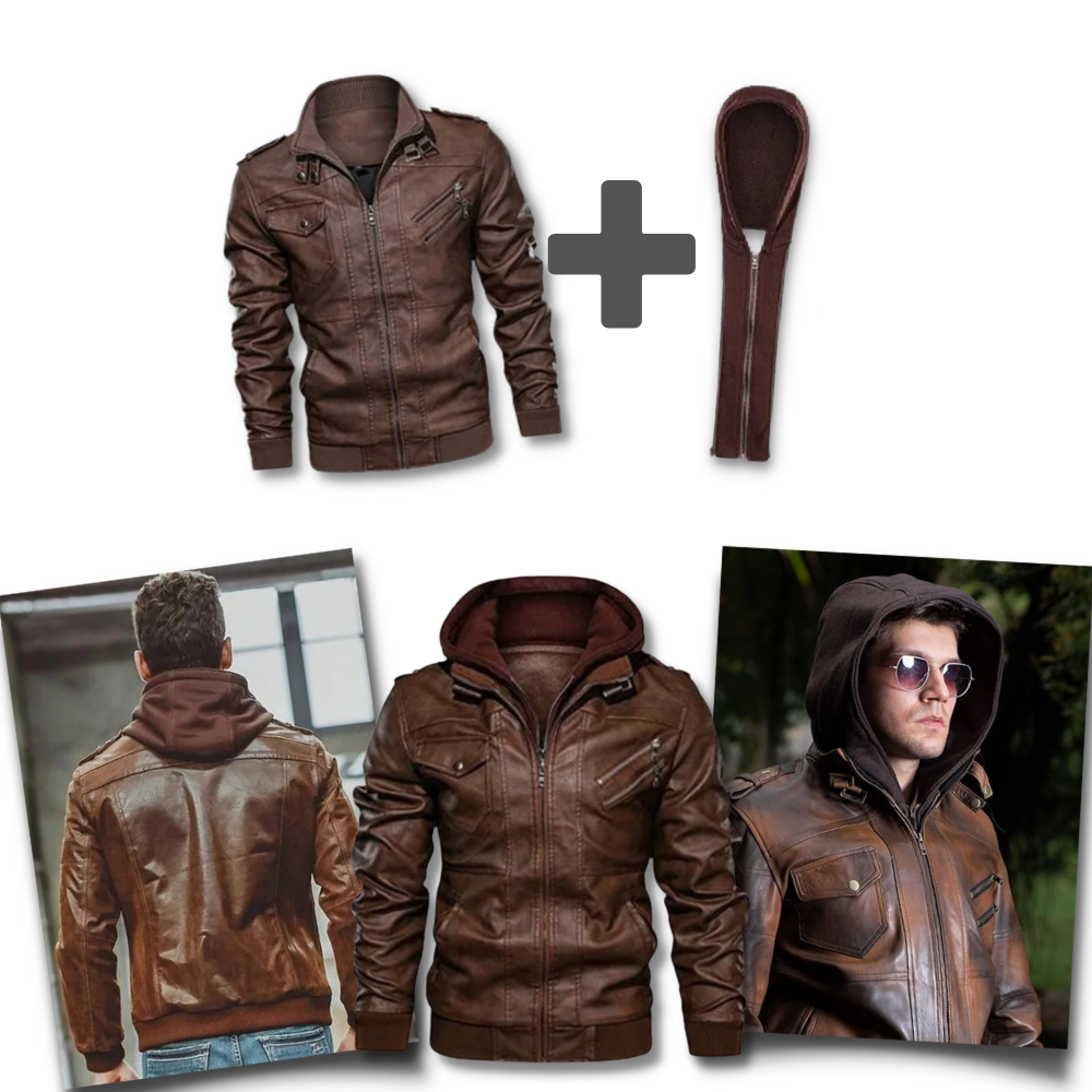 Classic Brown Leather Motorcycle Jacket
