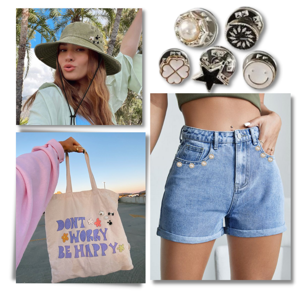 Elegant No-Sew Button Brooch Pins