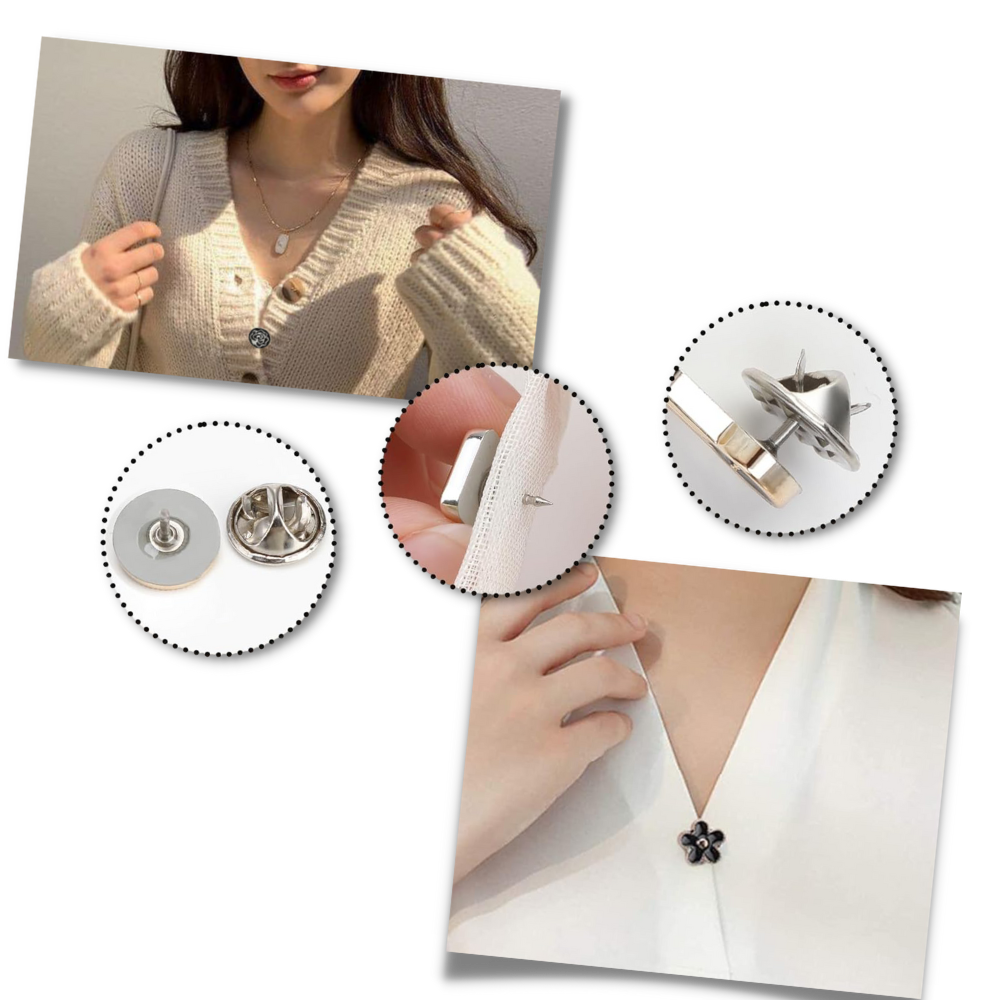 Elegant No-Sew Button Brooch Pins