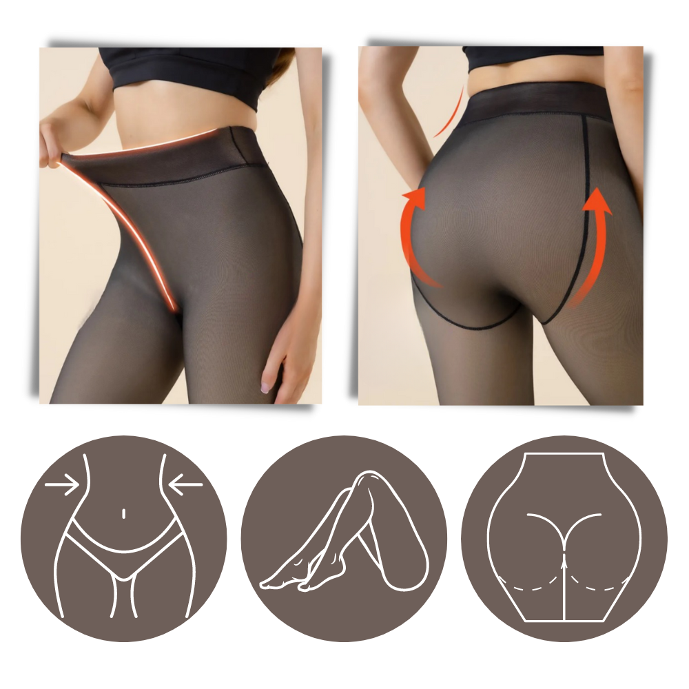 Fake Translucent Fleece Lined Tights