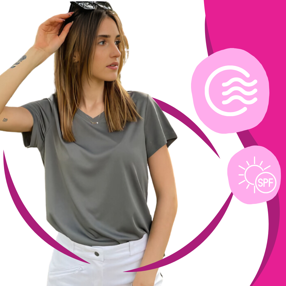 Instant Cooling V-neck Shirts Women