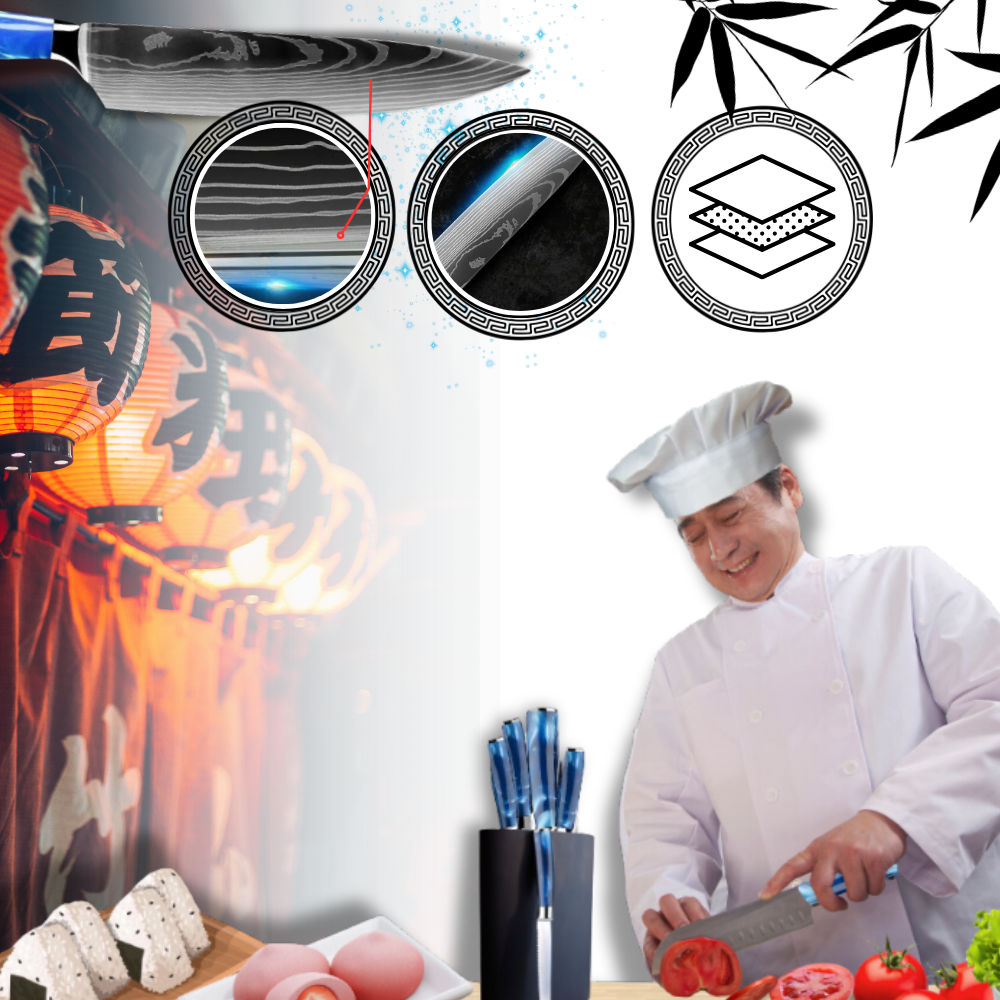 Atlantic Blue Japanese Knives