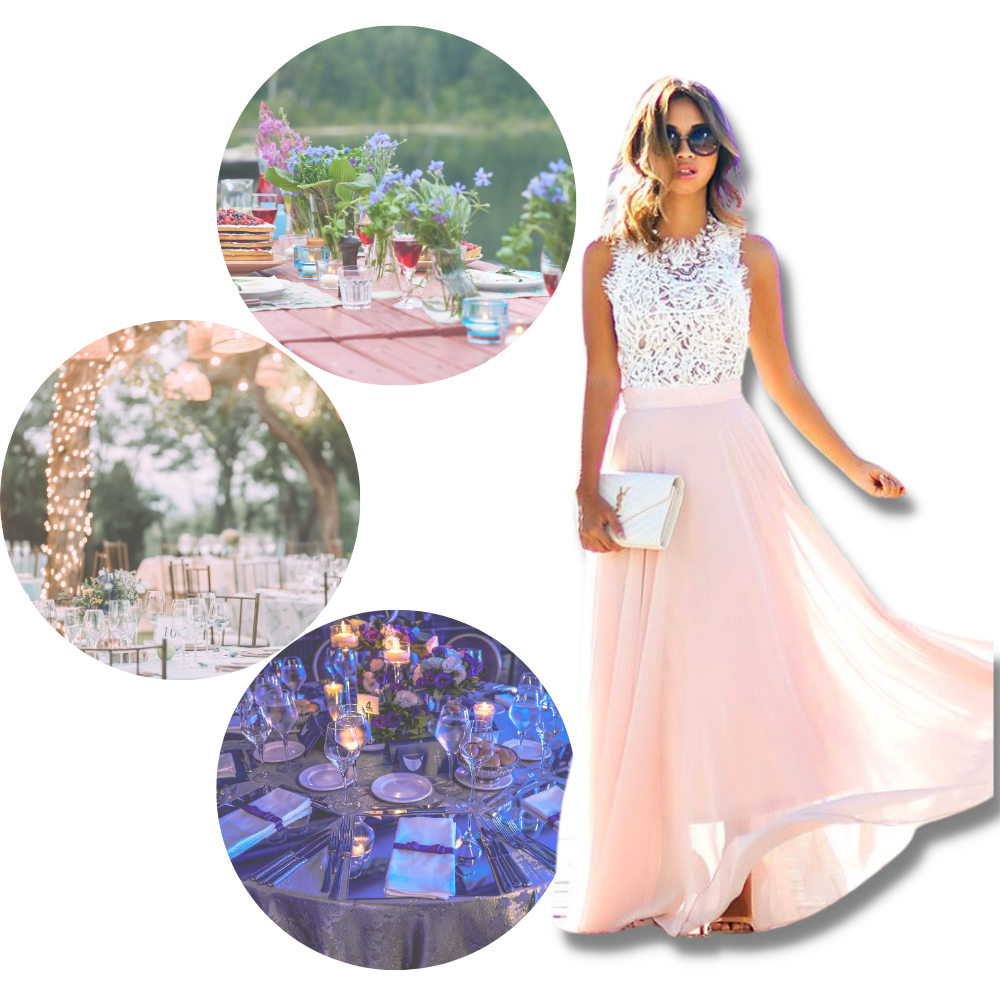 Prairie Chic Lace Chiffon Dress