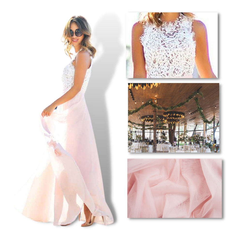 Prairie Chic Lace Chiffon Dress