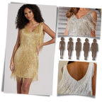Sequin V-Neck Slip Dress