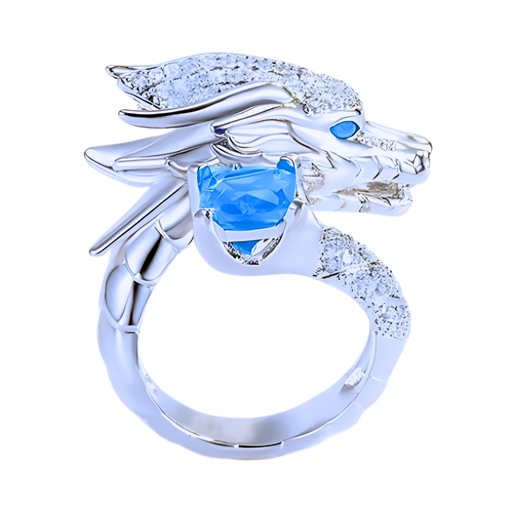 Unique Handmade Silver Dragon Ring