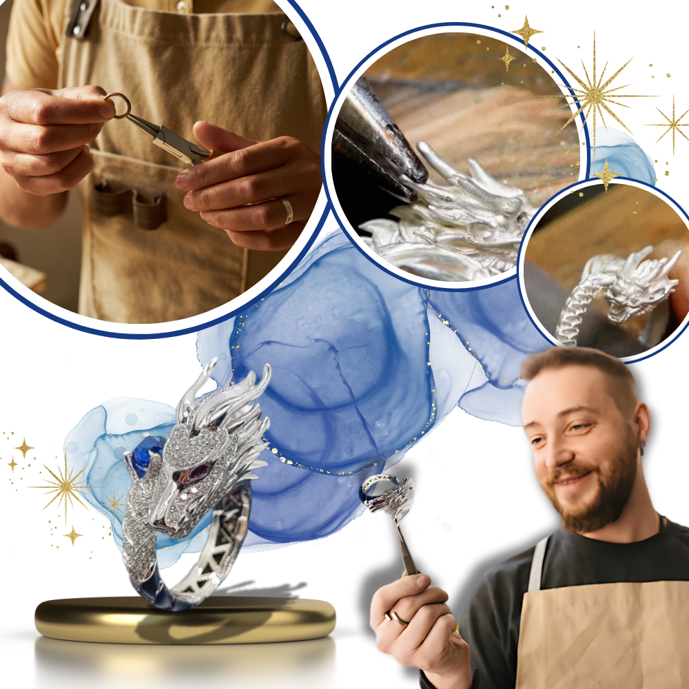 Unique Handmade Silver Dragon Ring