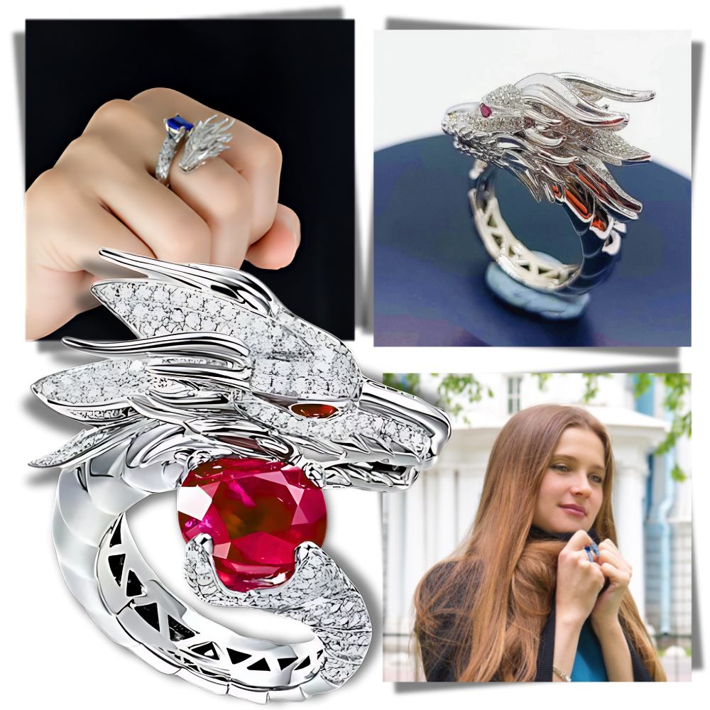 Unique Handmade Silver Dragon Ring