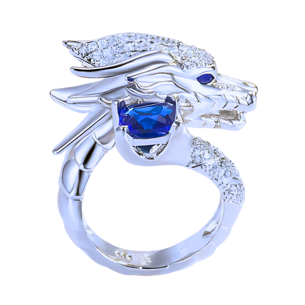 Unique Handmade Silver Dragon Ring