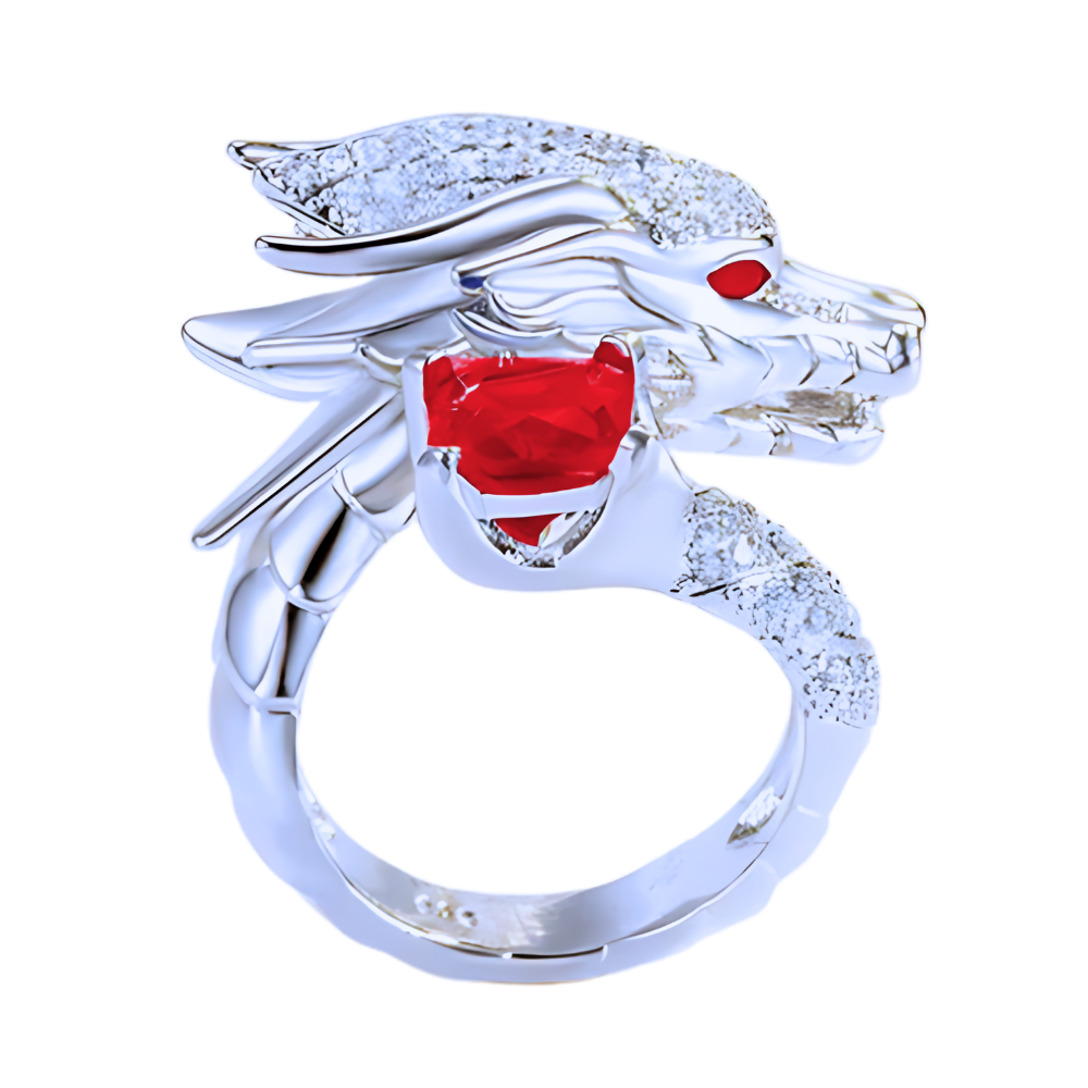 Unique Handmade Silver Dragon Ring